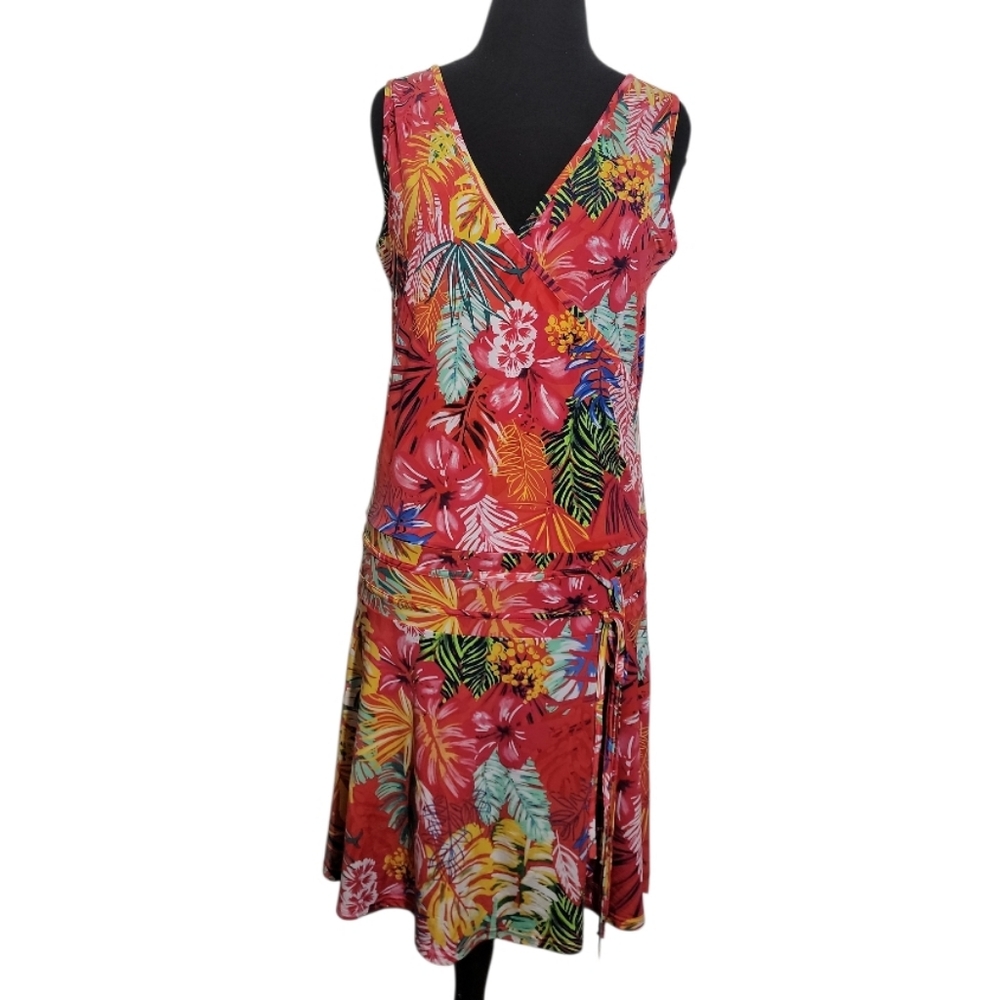 Coline tropical floral sleeveless dress size large